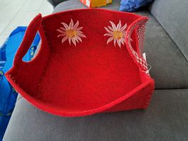 Filzkorb rot Edelweiss NEU
