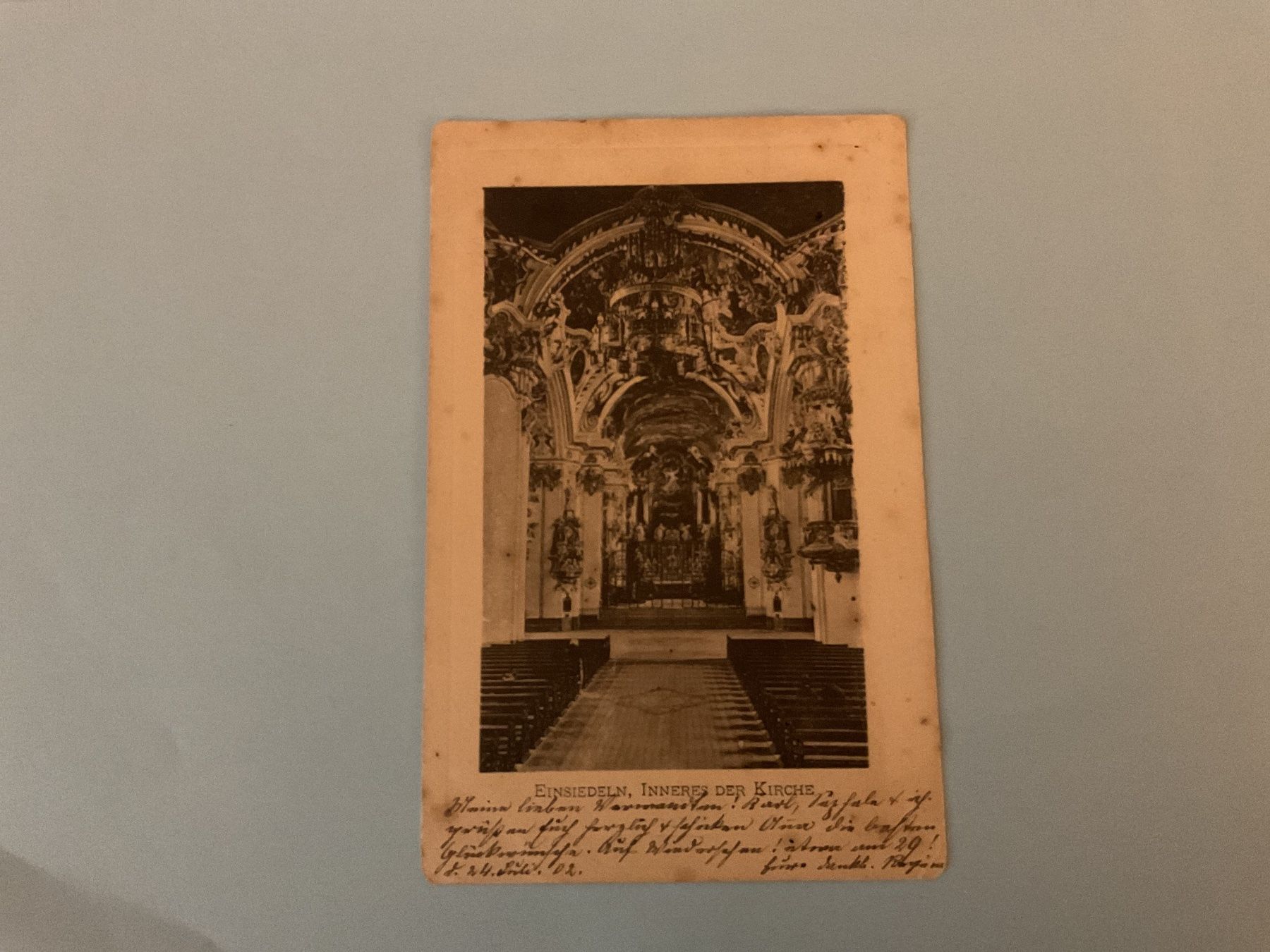 Cartoline postali: 1902 Ansichtskarte vom Kloster Einsiedeln innen nach Deutsc. – Usato da Rheinfelden venduto da ricci62