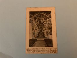 1902 Ansichtskarte vom Kloster Einsiedeln innen nach Deutsc.