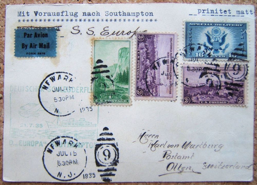 PK DEUTSCHER SCHLEUDERFLUG NACH SOUTHAMPTON 1935 (Gebraucht) in Brunnen