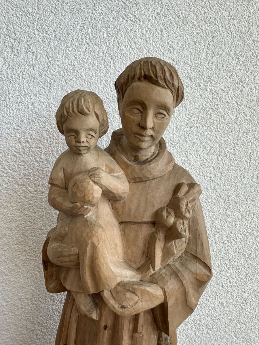 Skulpturen & Statuen: Holzfigur heiliger Antonius mit Kind 45 cm schnitzerei – Gebraucht aus Morges von SevArt