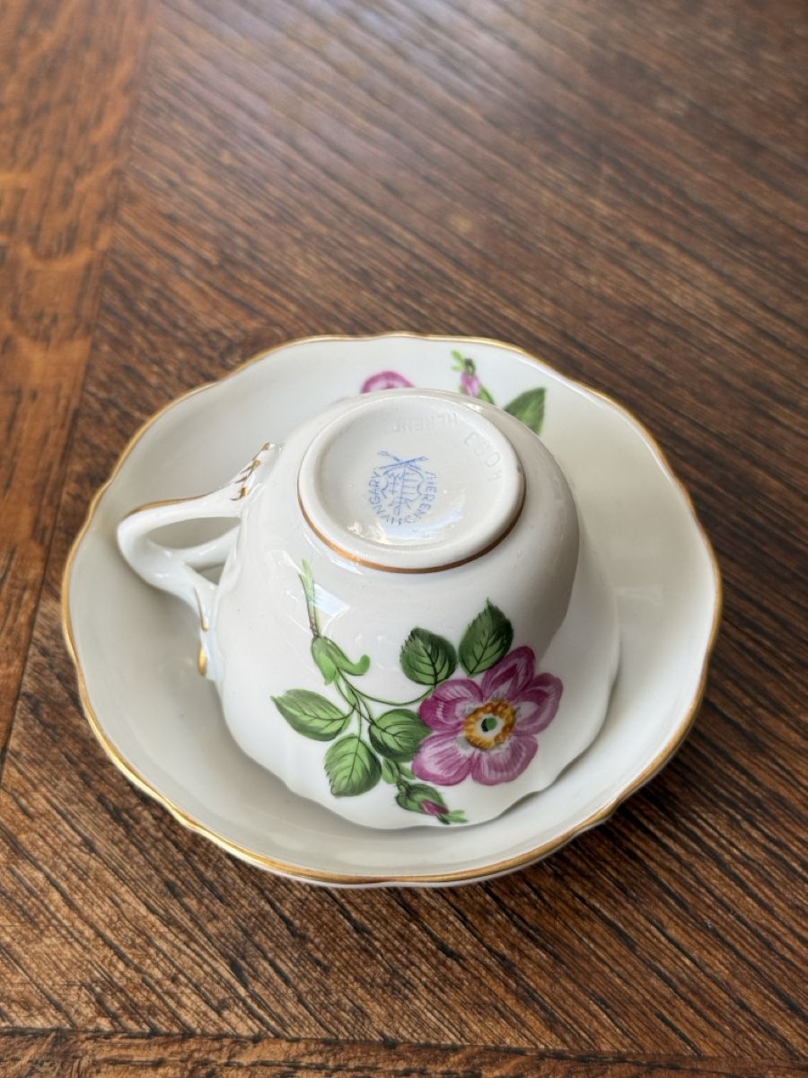 Herend Tazze: Herend Hungary Teacup with Saucer – Nuovo (secondo la descrizione) da Commugny venduto da semamonfronoli