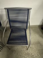 Stapelbare Gartenstühle, dunkelblau/silber, sommerfit, 6 Stk