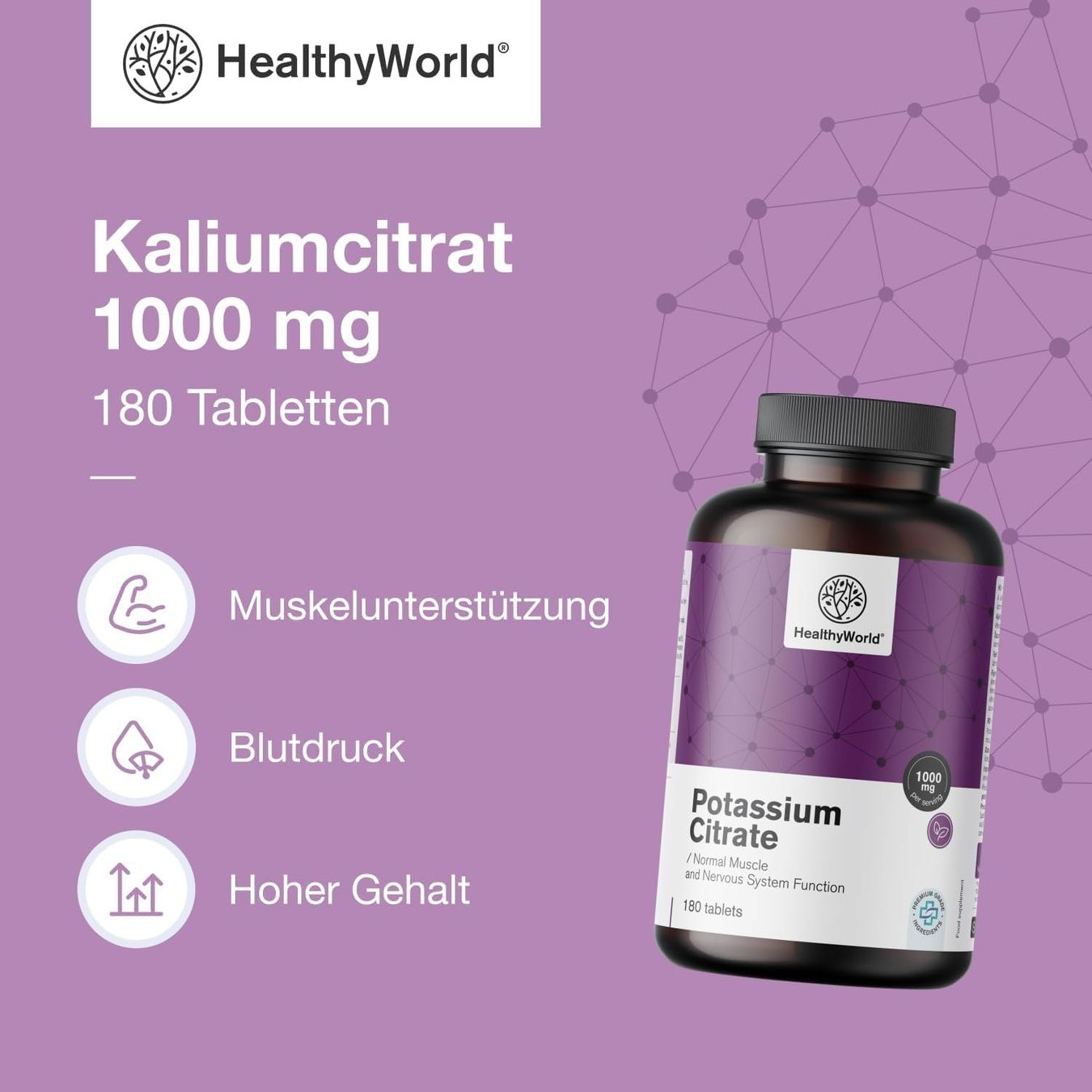 Cibi & Specialità: Kaliumcitrat 180 Tabletten 1000mg – Nuovo e nell'imballaggio originale da Suhr venduto da SchnapperCH 1