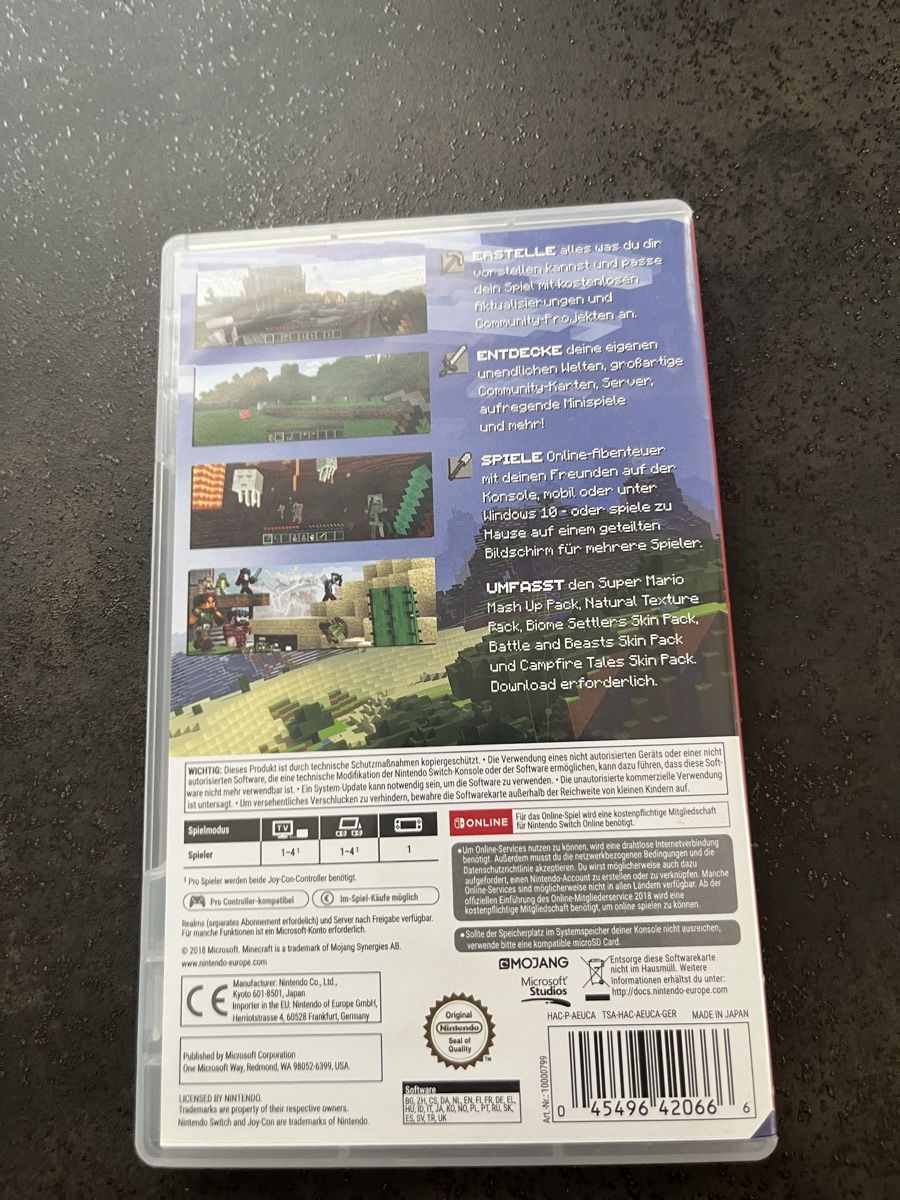 Nintendo Giochi: Nintendo Switch Minecraft Spiel mit Hülle – Usato da Lohn-Ammannsegg venduto da Moon777 1