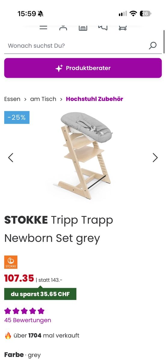 Stokke Hochstühle: Stokke Tripp Trapp Newborn Set grau  – Gebraucht aus Aesch BL von Kliana 4