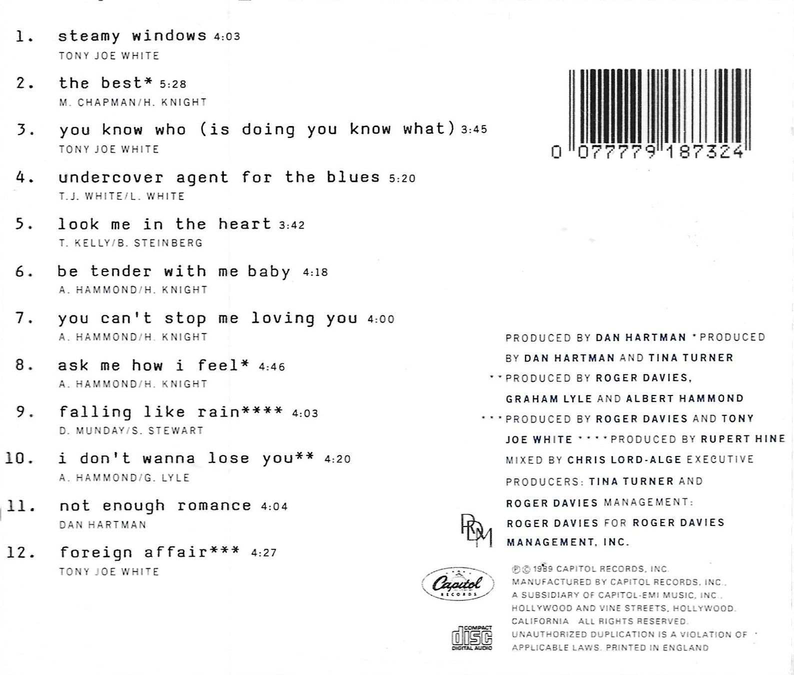CD: Tina Turner - Foreign Affair – Usato da Savagnier venduto da Ne2065 1