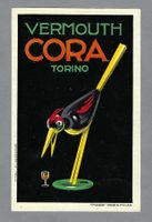 MAGA, VERMOUTH CORA TORINO, SPLENDIDA, RARA PUBBLICITARIA *