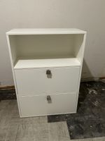 Meuble Bigla de rangement blanc 2 tiroirs avec serrure 60cm