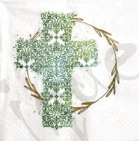 Serviette cross green (1117) 3Stk.