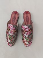 Gucci Mules Blumenmuster Beige/Rosa Grösse 37