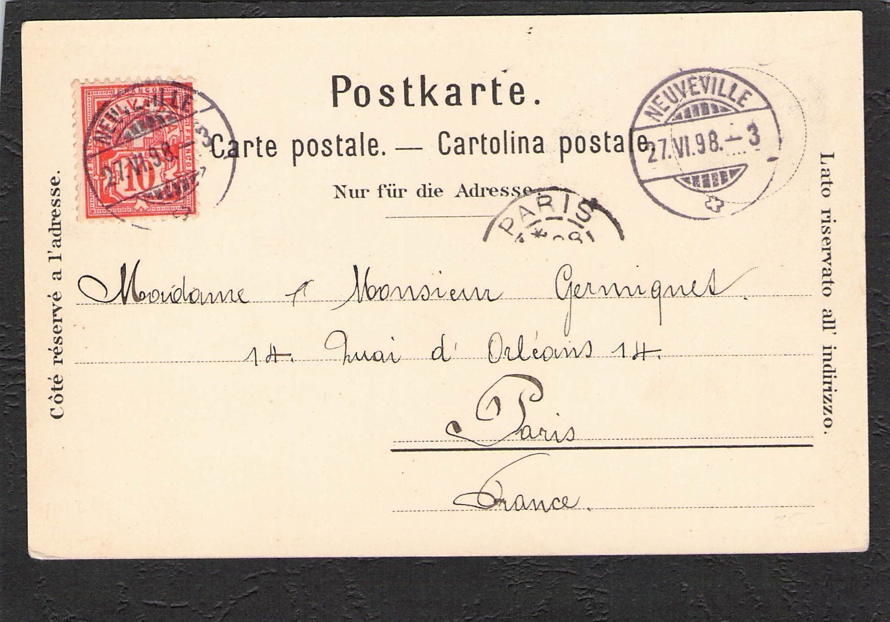 Cartoline postali: AK,BE Lauterbrunnen , 1898 – Usato da Reichenburg venduto da Pipo-67 1