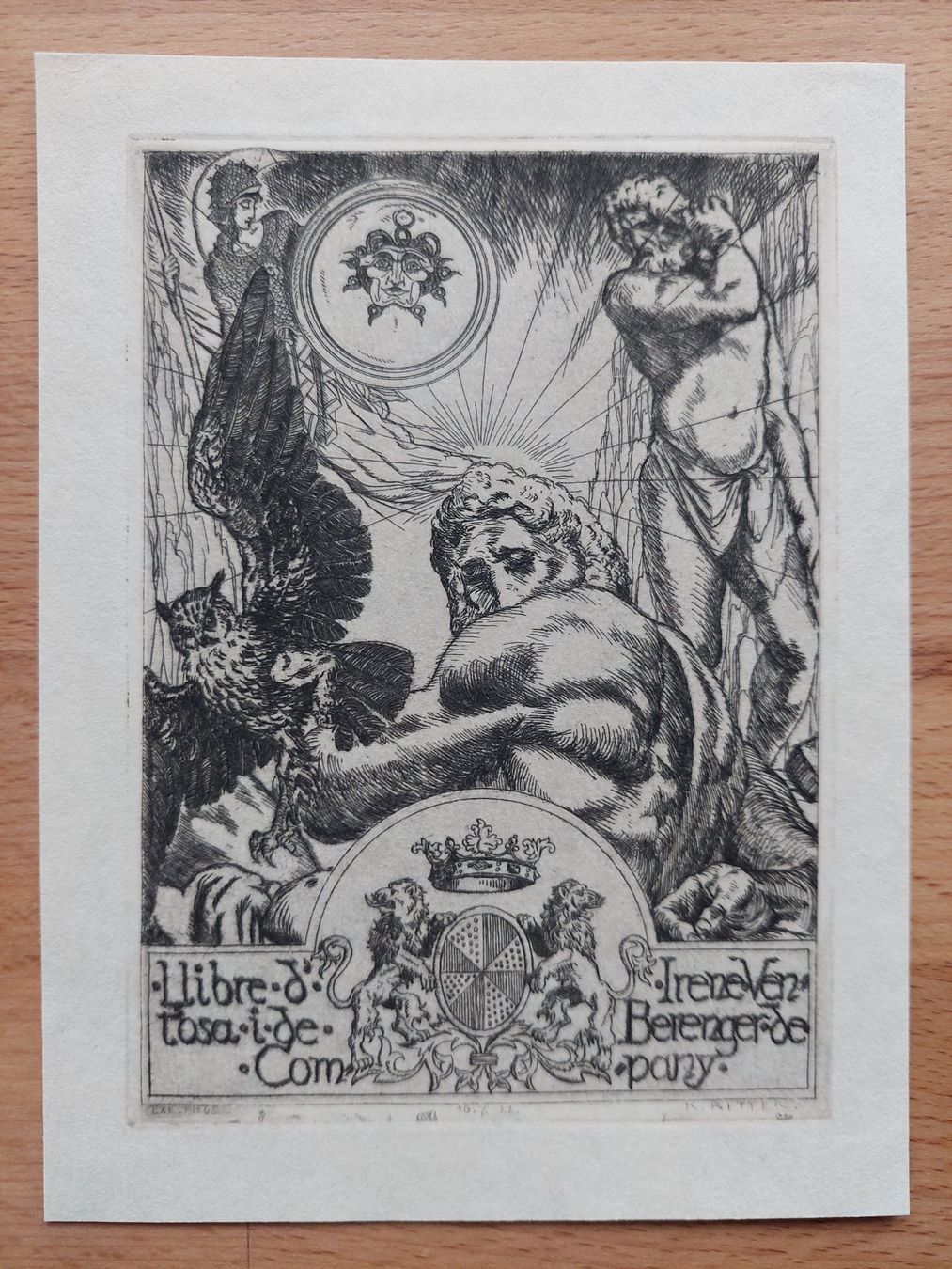 Dipinti: Exlibris Karl Ritter - Original Radierung 1922 – Usato da Obfelden venduto da Exlibris-Art