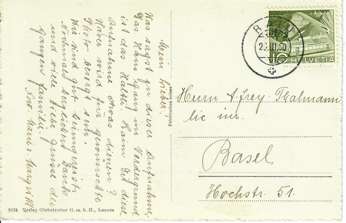 Cartoline postali: Rain LU  1950 – Usato da Hochdorf venduto da Ziegel-16 1