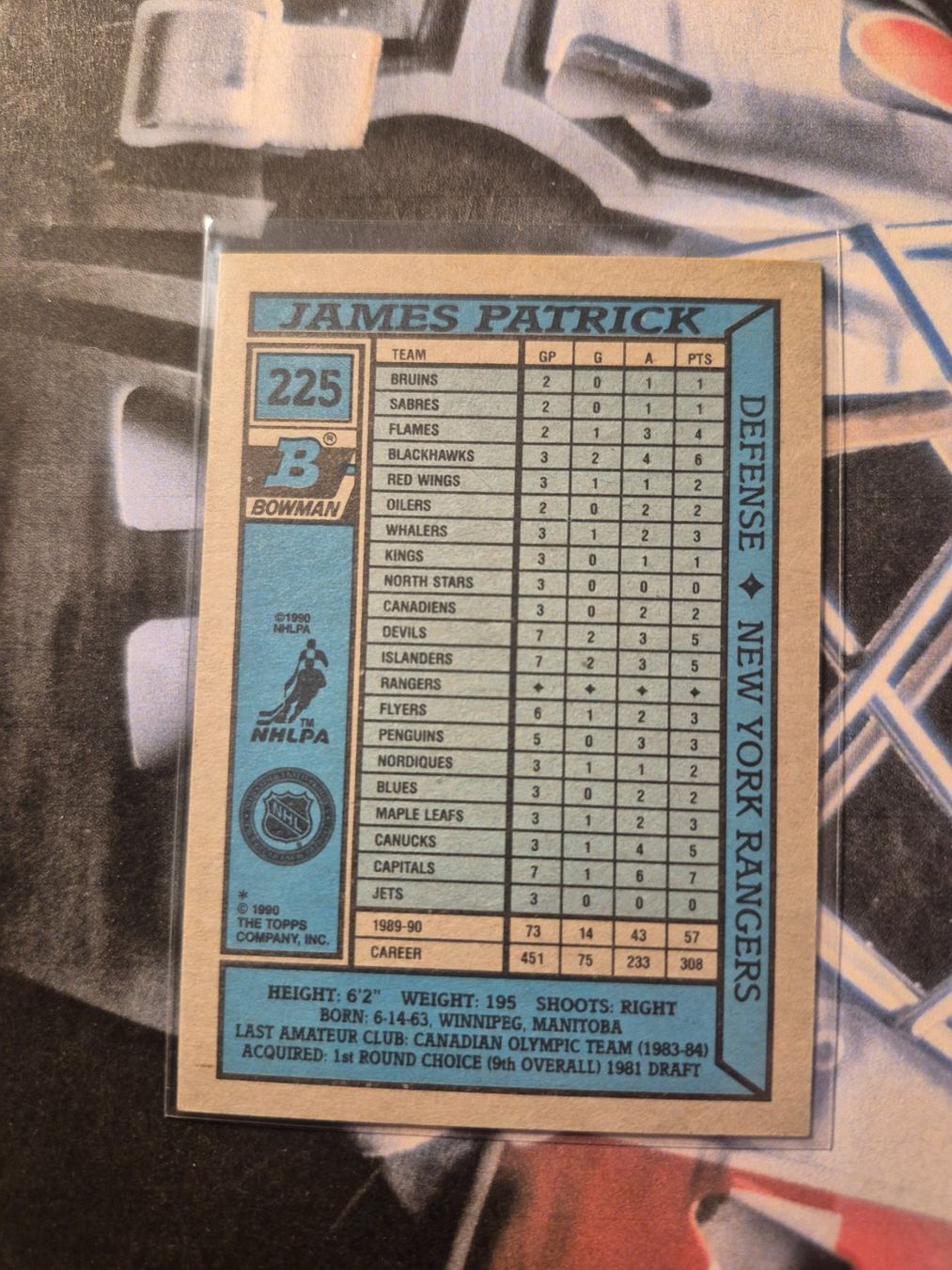 NHL Sammelbilder & Trading cards: NHL James Patrick New York Rangers – Gebraucht aus Treiten von Sauber73 1