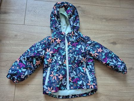 Winterjacke Gr. 86/92, Blumenmuster,mit Schneefang,neuwertig