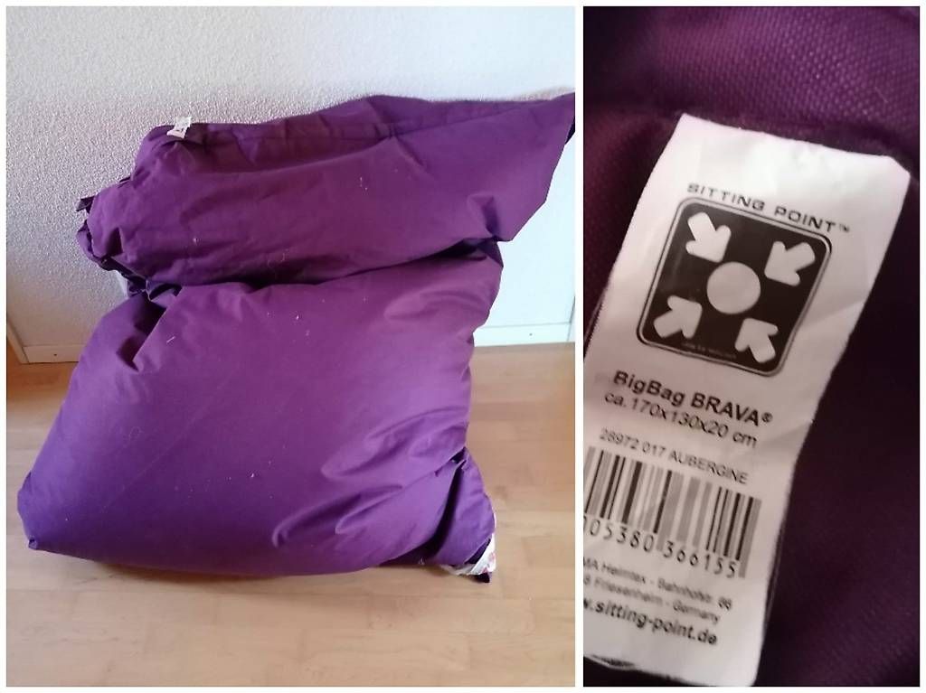 Kissen: cooler Sitzsack BigBag Brava lila – Gebraucht aus Merenschwand von Proeschu