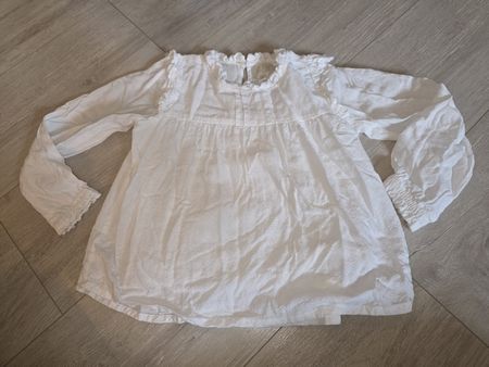 Creamie Bluse Gr. 116, weiss mit Rüschen - Top Zustand!