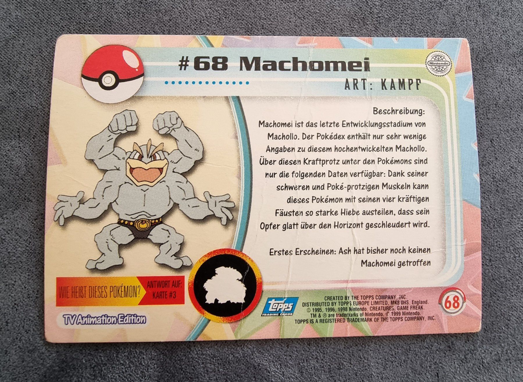 Pokémon Sammelbilder & Trading cards: Pokémon Topps Holo blau #68 Machomei – Gebraucht aus Roggwil BE von S_Cards 8
