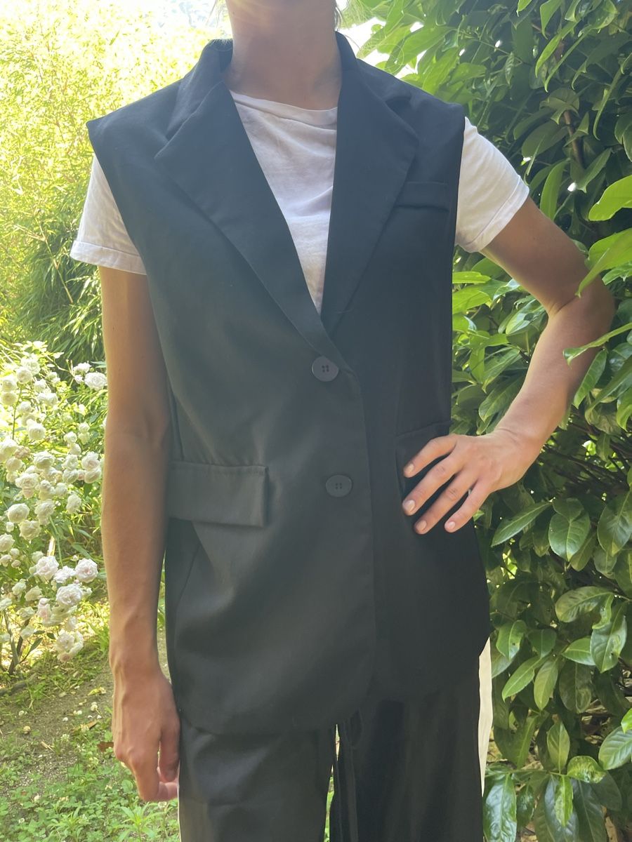 Gilet & Giacche senza maniche: Gilet Lungo-design partit-1size-chic e sexy  – Nuovo (secondo la descrizione) da Gordevio venduto da LanaZimm