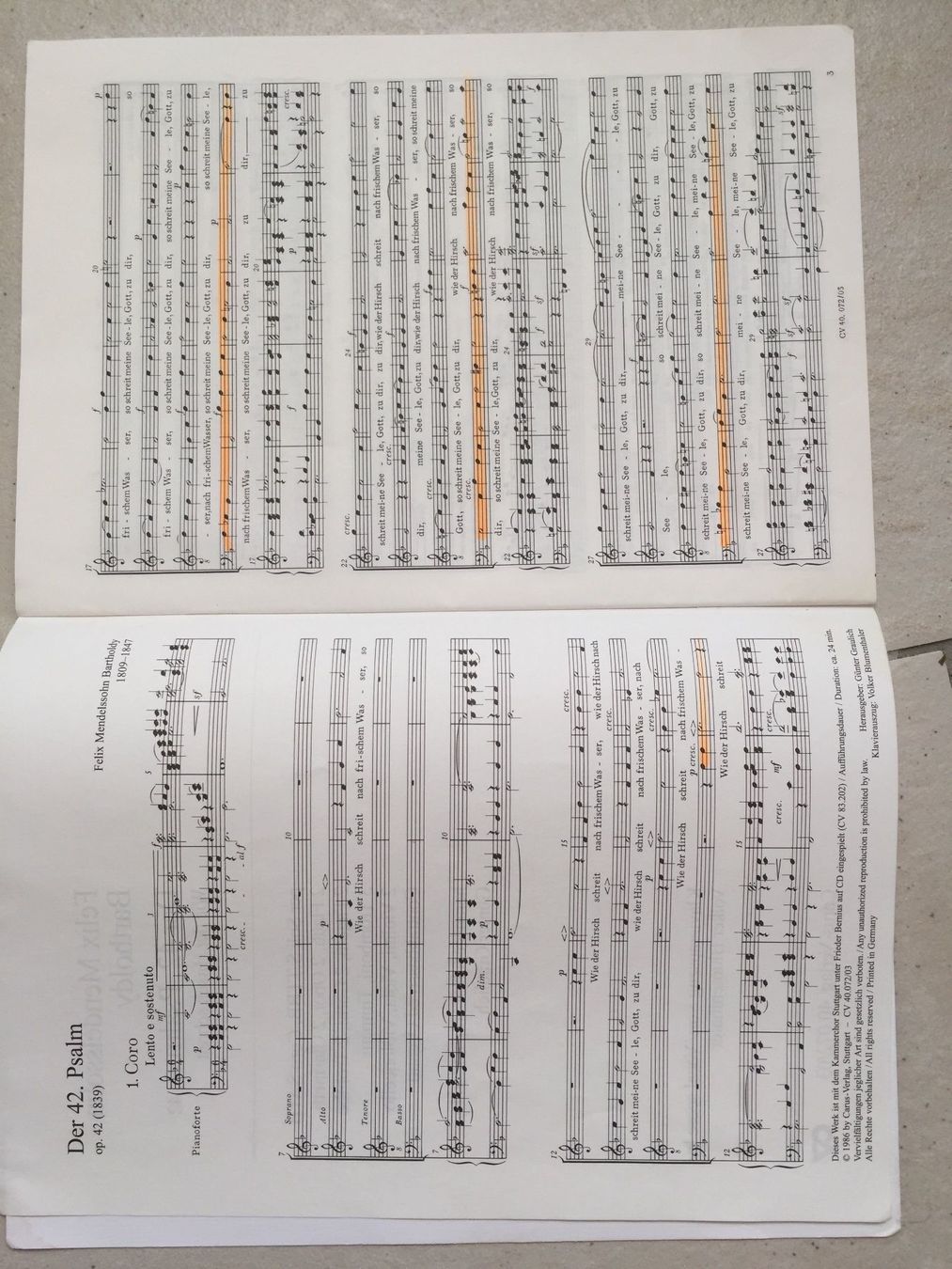 Libri: Chorheft: 42. Psalm Mendesson – Usato da Stettlen venduto da Hansj 2