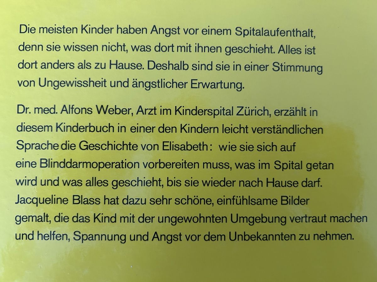 Livres: Kinderbuch Elisabeth wird gesund von Alfons Weber – D'occasion à Wolhusen par eve_m6cg 2