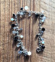 Bracelet Argent & Swarovski noir/blanc / Armband