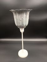 Shabby Chic Windlicht weiss mit Blumenkelch Schirm gebraucht