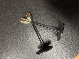 Kerzenständer Set, Metall Schwarz/Gold