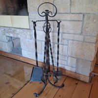 Kaminbesteck Schmiedeeisen 5-teilig  ca. 70cm guter Zustand
