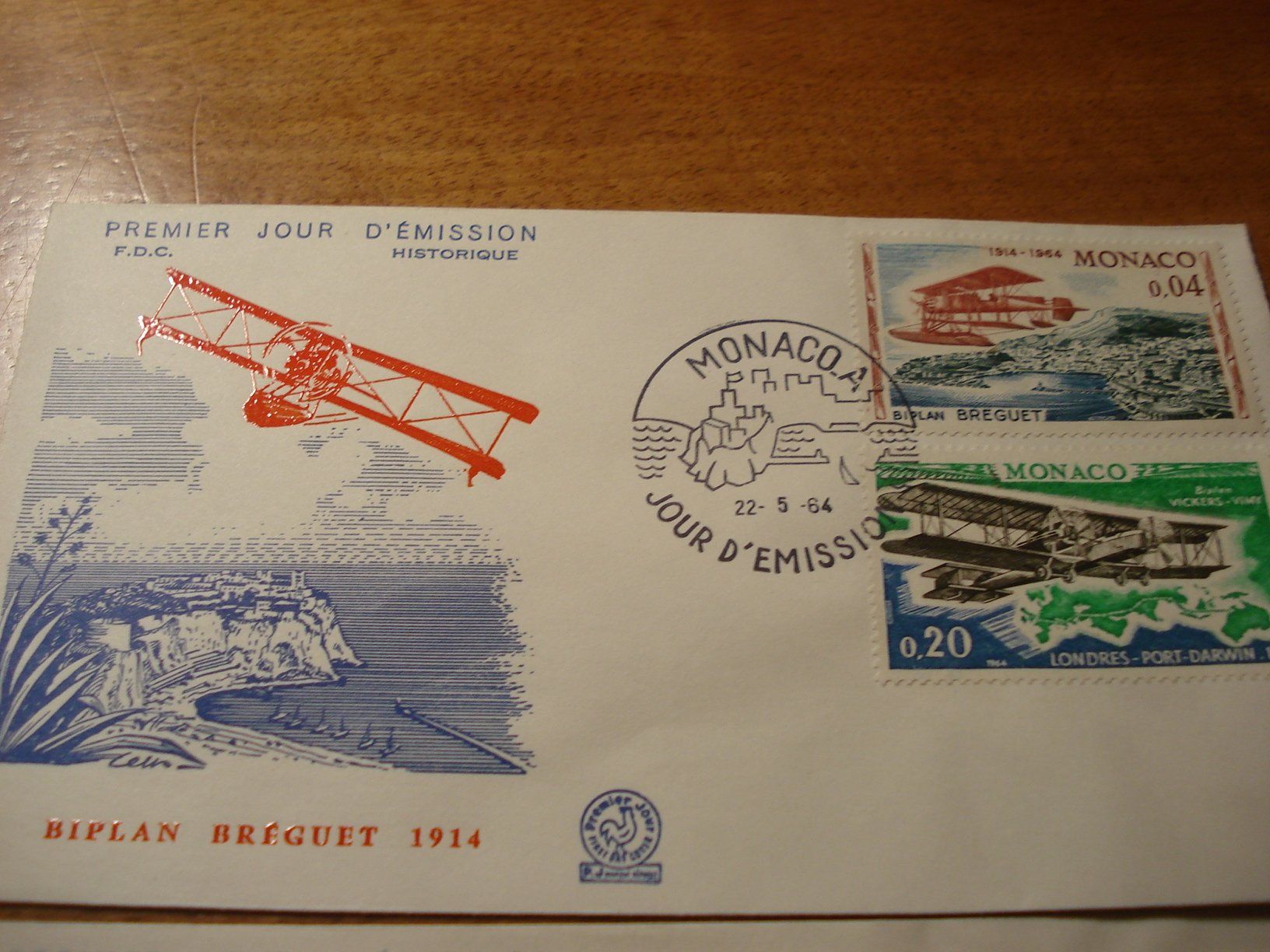 Alle Briefmarken: 2 FDC Monaco 1964, Flugzeugmotive – Gebraucht aus Niederwil AG von morostahu 2