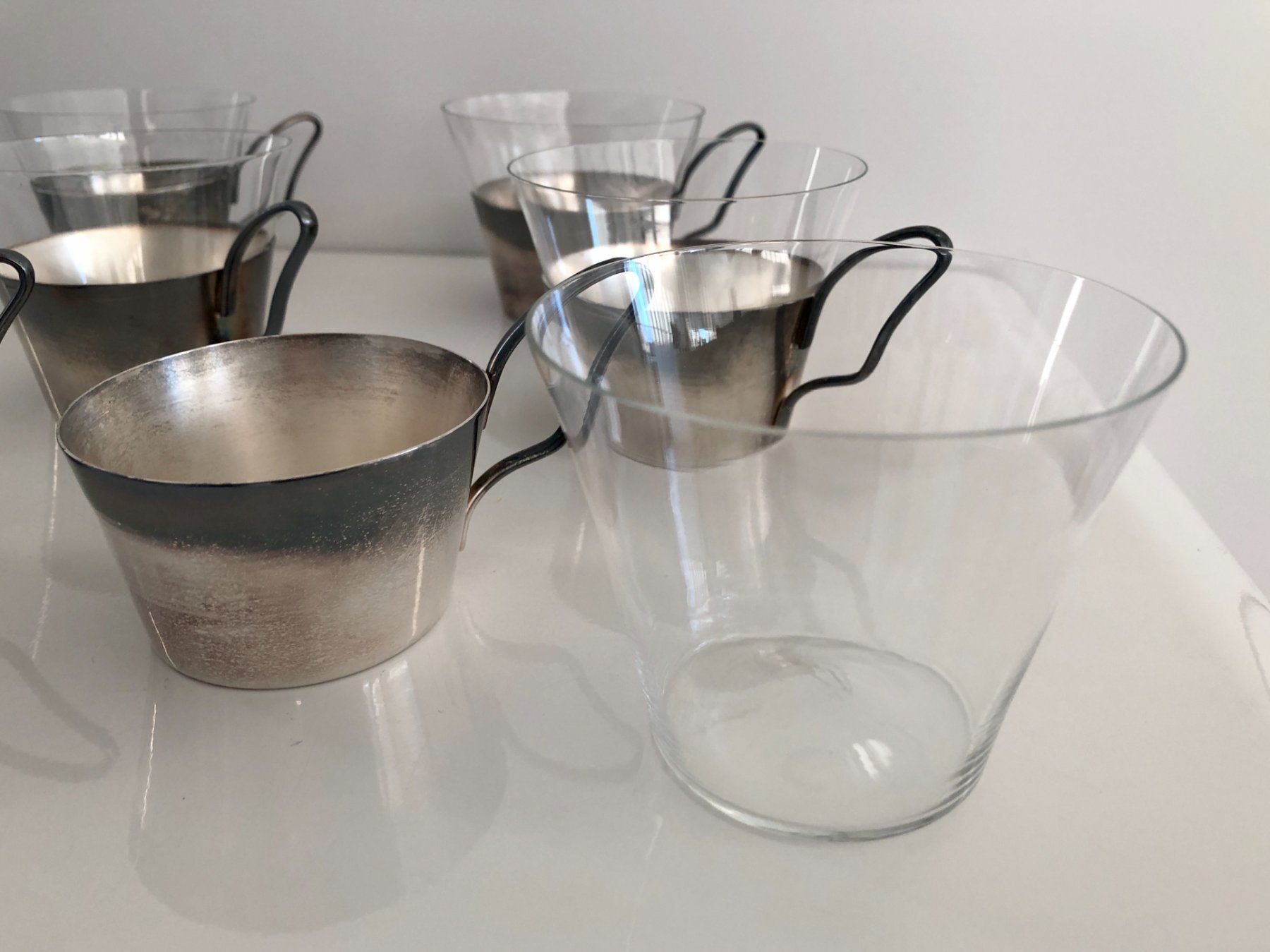 Bicchieri: Edles Glas-Metallhalter-Set – Usato da Balzers venduto da Kubus28 2