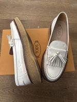 Tod's Mocassins Femme Blanc Laqué - Taille 39.5, Été chic!