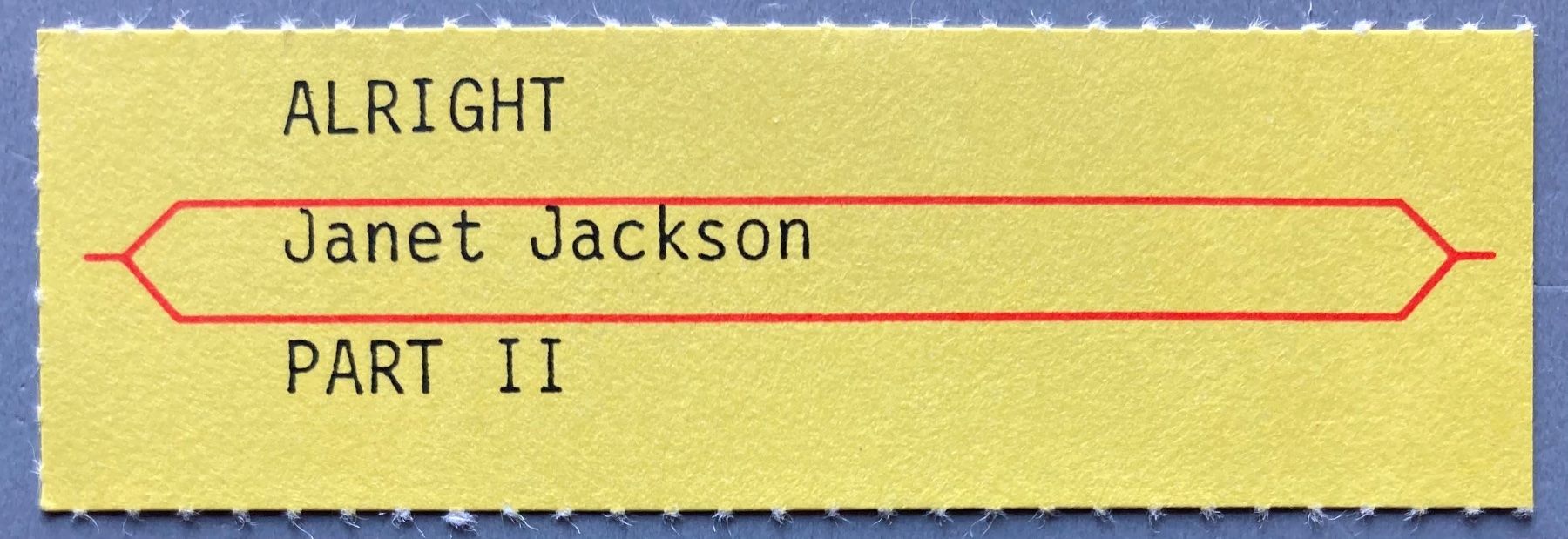 Schallplatten: JANET JACKSON - ALRIGHT – Gebraucht aus Poliez-Pittet von Newtown-Records 3