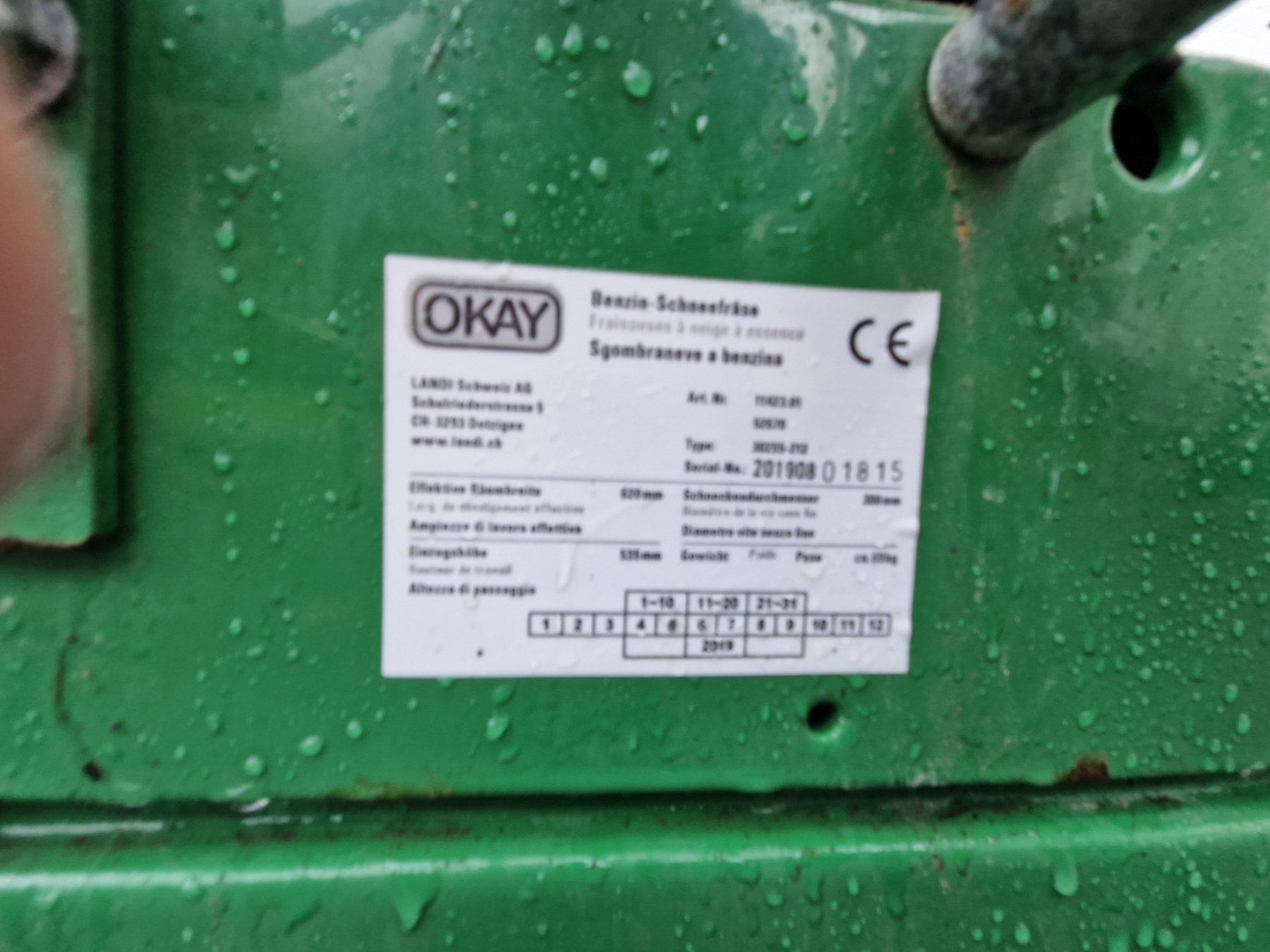 Alle Maschinen: OKAY Schneefräse Neuwertig – Gebraucht aus Ennenda von uelio1 5