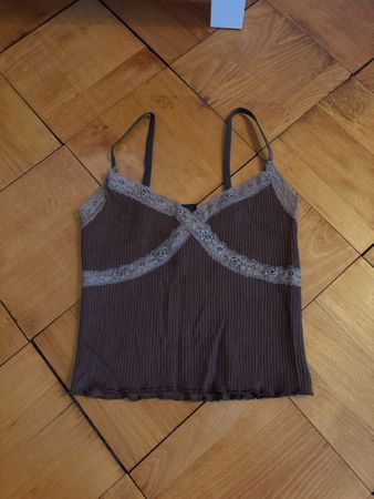 Urban Outfitters Camisole Top Brown Lace Detail Size S