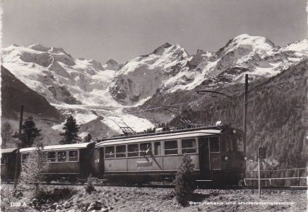 Cartoline postali: Berninabahn und Morteratschgletscher. – Usato da Schlieren venduto da petros38