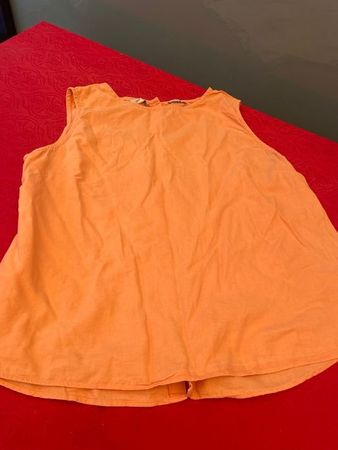 Damen Oberteil orange 44 / 55% Leinen 45% Viskose