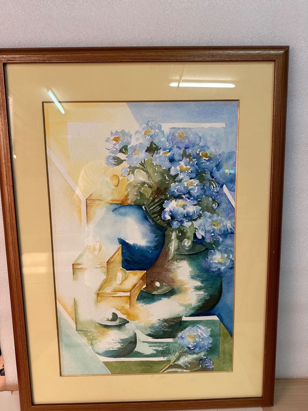 Dipinti: Aquarelle, bouquet de fleurs – Usato da Lausanne venduto da artnouveau04 1