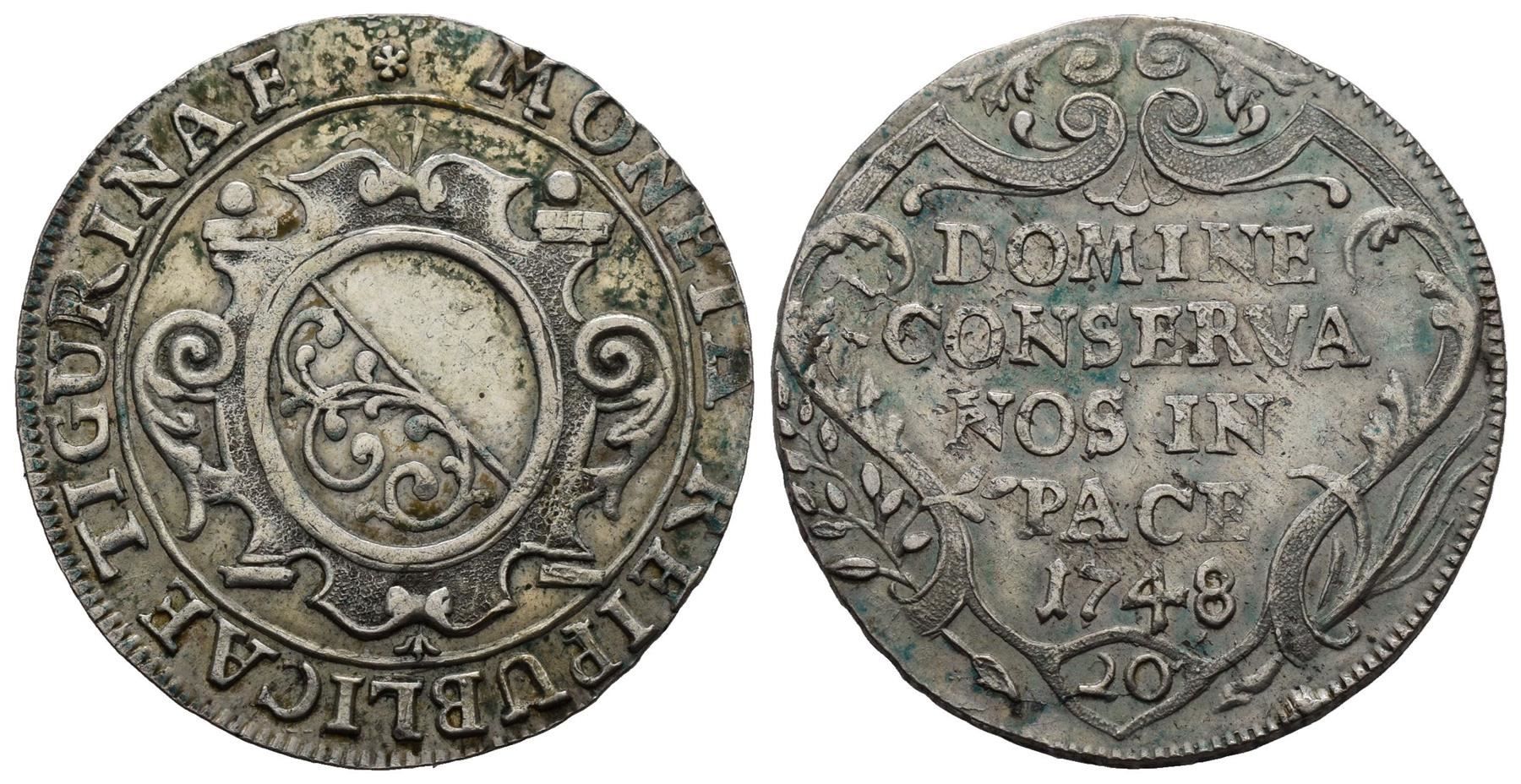 Incisioni: Zürich Halbgulden 1748 /942 – Usato da Trimbach venduto da Solothurn1