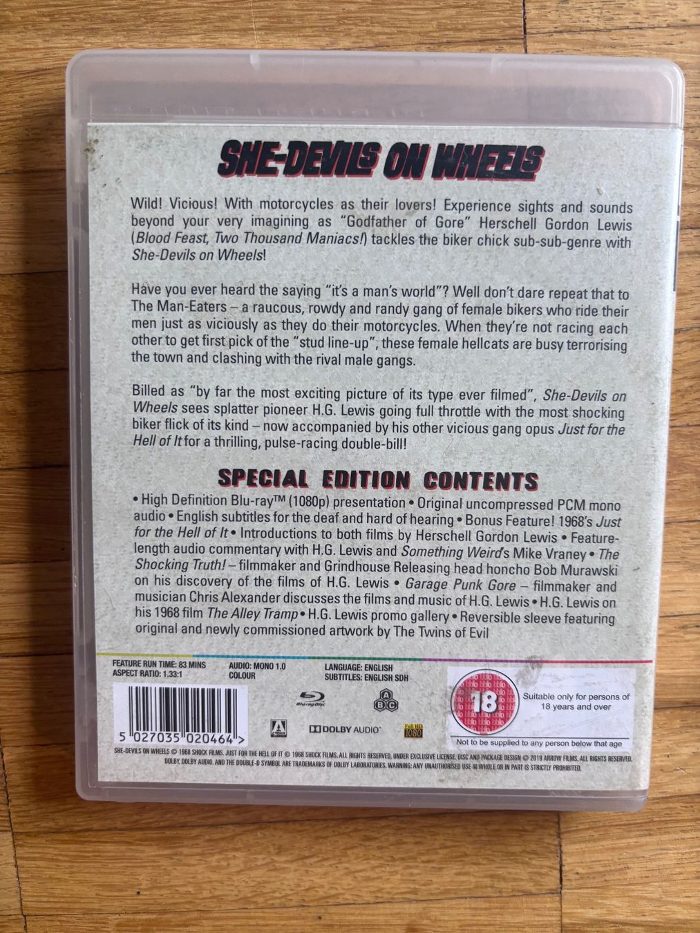 Alle DVDs: SHE-DEVILS ON WHEELS. Arrow. Bluray (Herschell Gordon Lewis) – Gebraucht aus Basel von san_2qlq 1