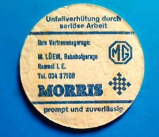 1 Bierdeckel MG Morris Garage M.Lüem Ramsei i. E. / BfU