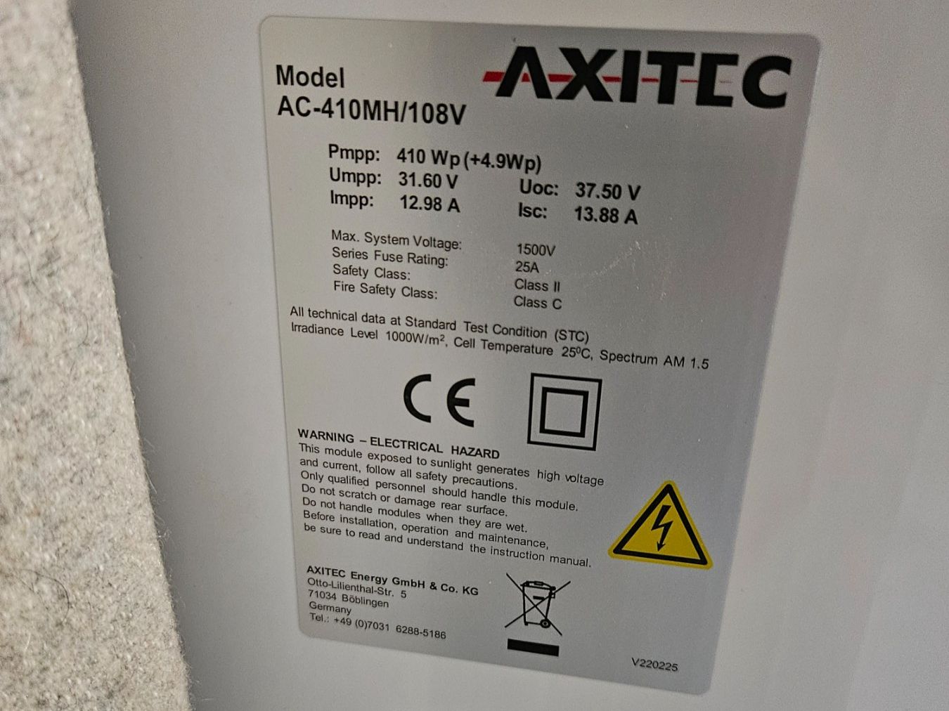 Dispositivi a energia solare: 1StückPV-Modul Axitec AXIpremium AC-410M – Nuovo (secondo la descrizione) da St.Gallenkappel venduto da RocknSkull 3