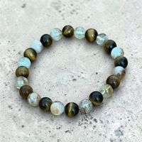 Bracelet en perles œil de tigre et citrine état neuf