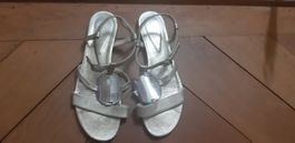 PASITO Leder Chice, goldige Sommer Sandalen, Grösse 38