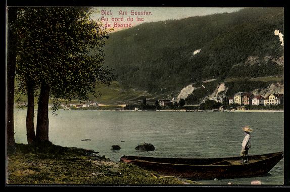 Cartoline postali: AK Biel, Am Seeufer – Usato da Berlin venduto da bartko-reher