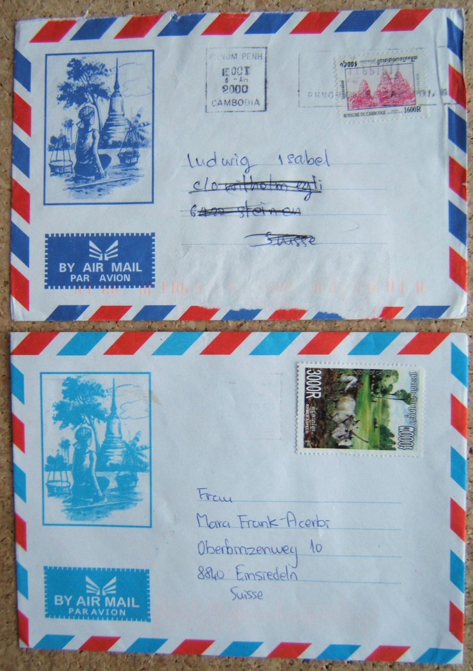 Alle Briefmarken: CAMBODJA LOT AK / LUFTPOSTBRIEFE – Gebraucht aus Brunnen von Nonne04 1