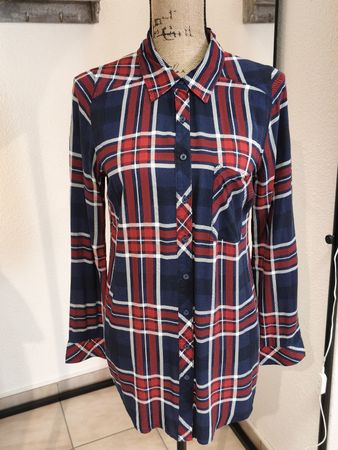 Damen Bluse Multiblu kariert Viskose Grösse 38