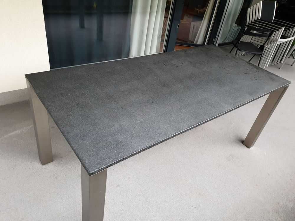 Granittisch Garten 180*84.5 cm + 6 Stühle Kaufen auf Ricardo