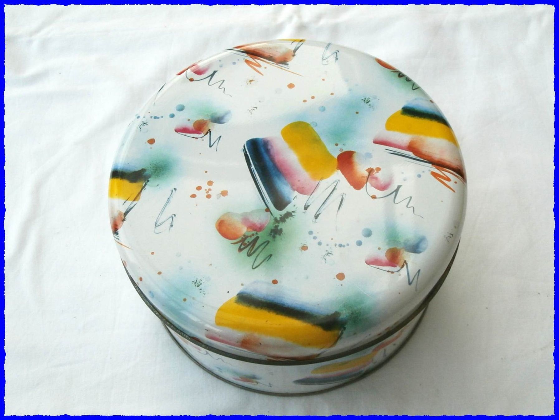 Barattoli: Alte Blechdose (Bisquitdose)  - Kunstmotiv Hoffmann - 18cm – Usato da Worblaufen venduto da Re_mo81 1